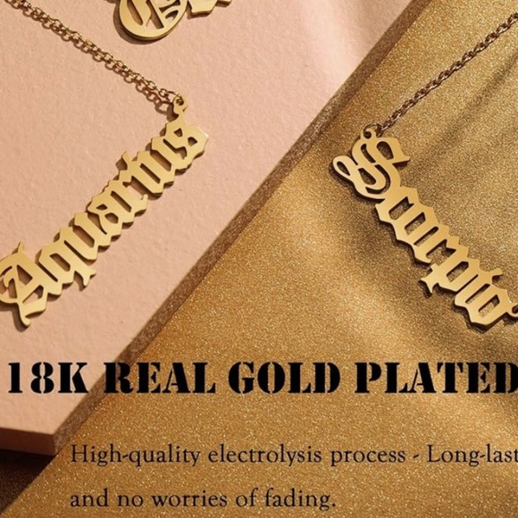 Sagittarius Zodiac Necklace 18’ gold plated 18kt - Picture 3 of 3